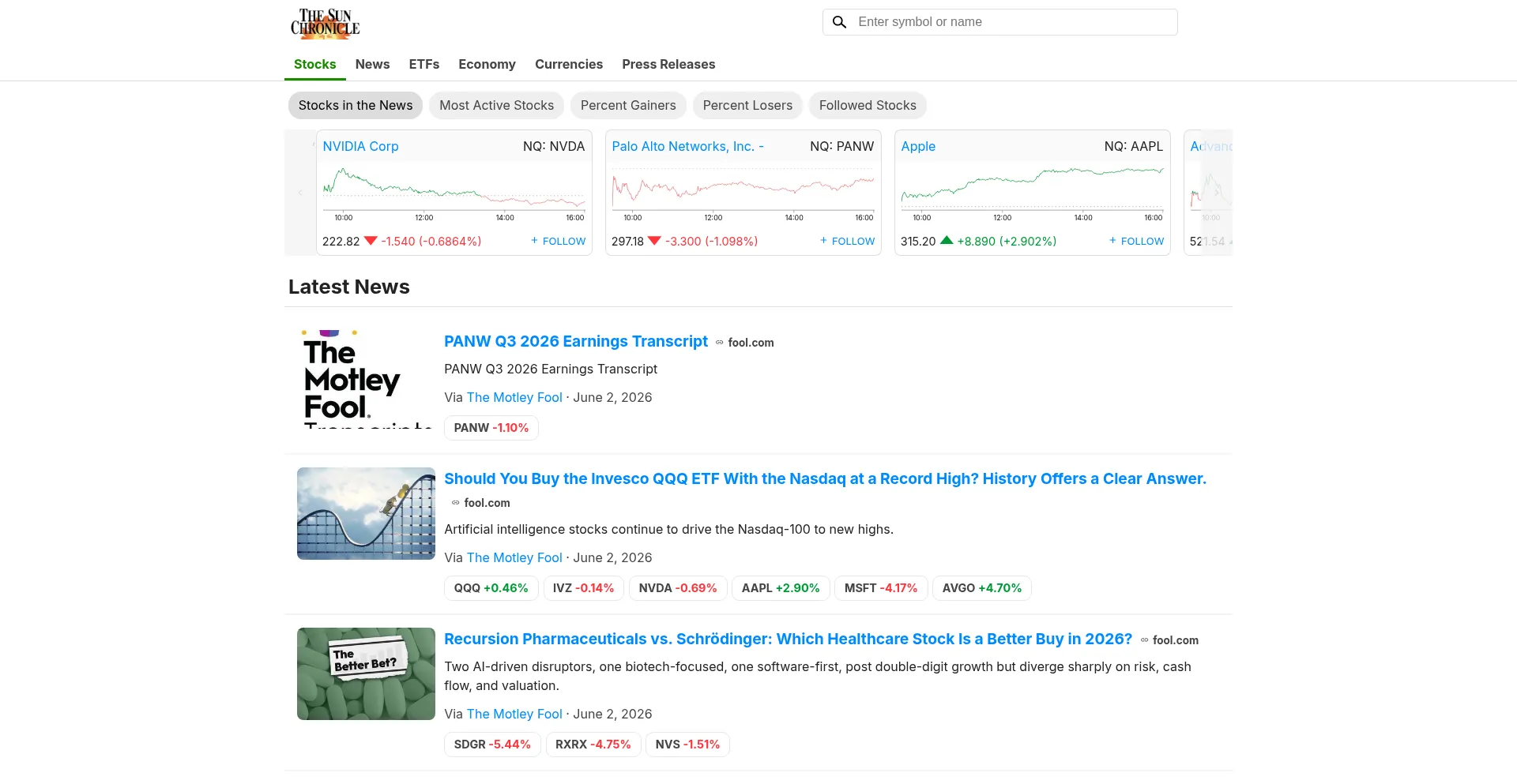 Thesunchronicle.marketminute.com