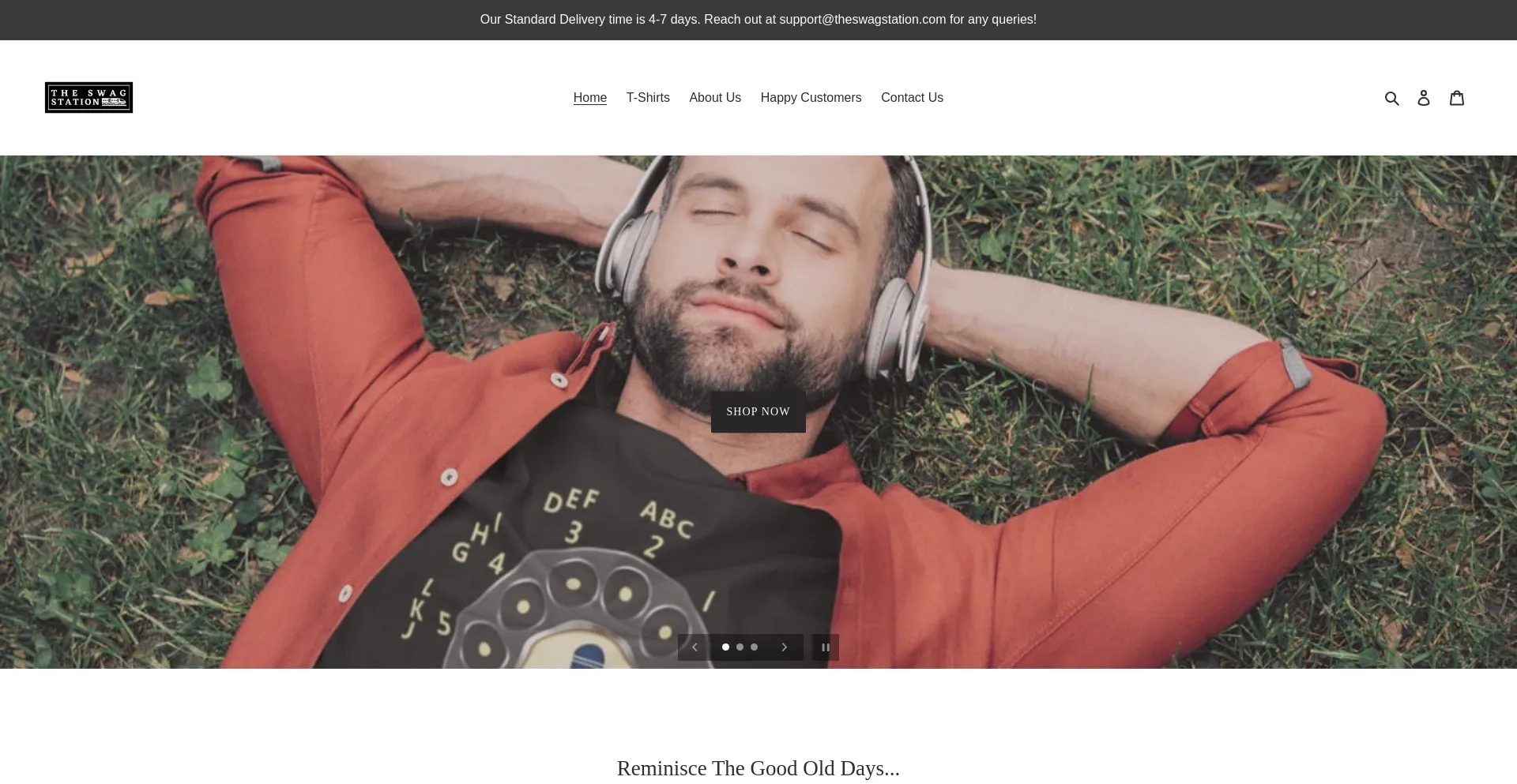 Website screenshot of Theswagstationtees.com