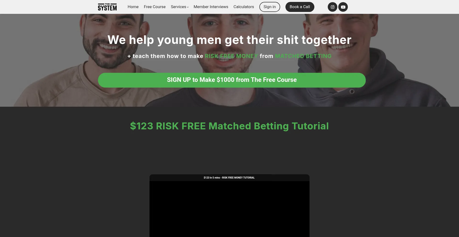 Website screenshot of Thesystemaus.com.au