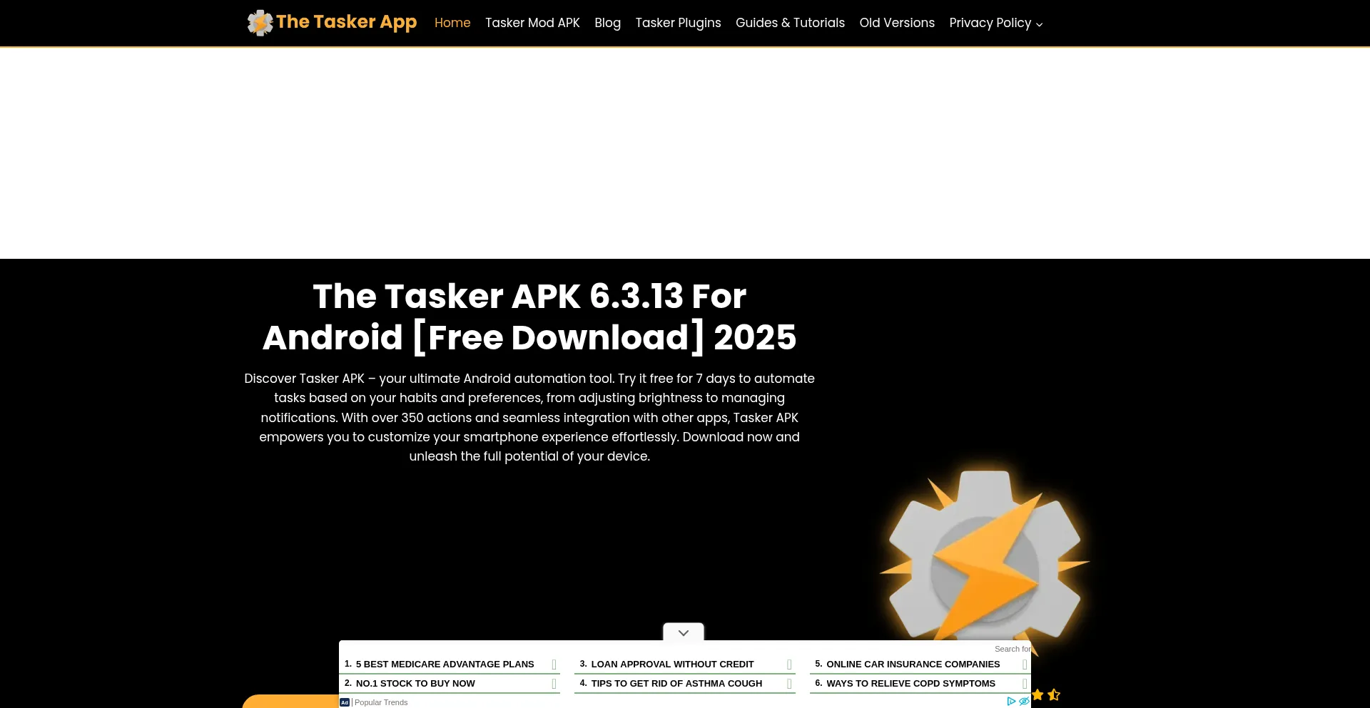 Website screenshot of Thetaskerapp.com