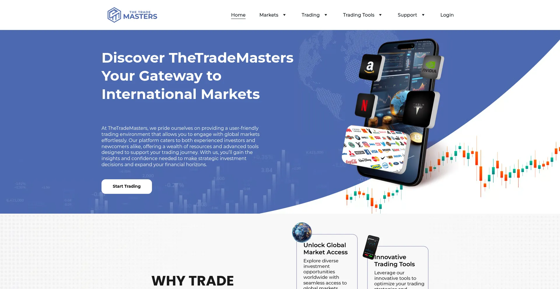 Website screenshot of Thetrademasters.in