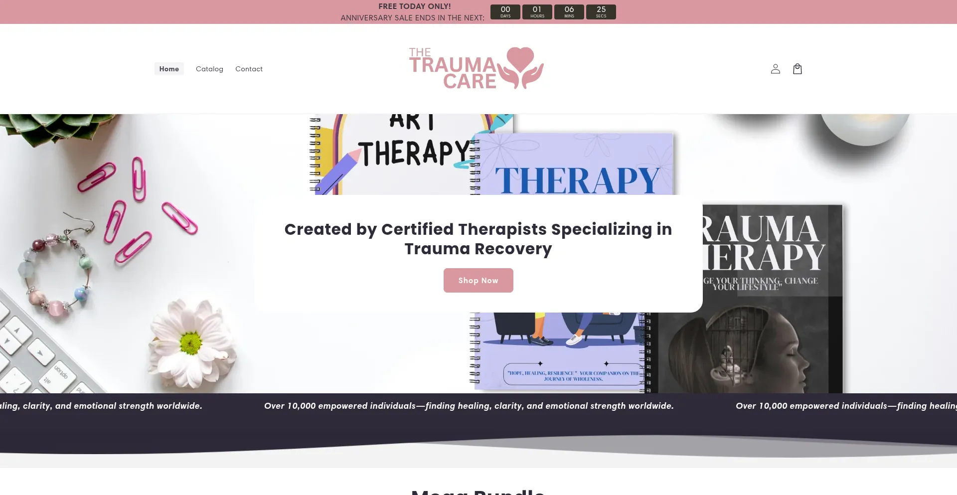 Website screenshot of Thetraumacare.com