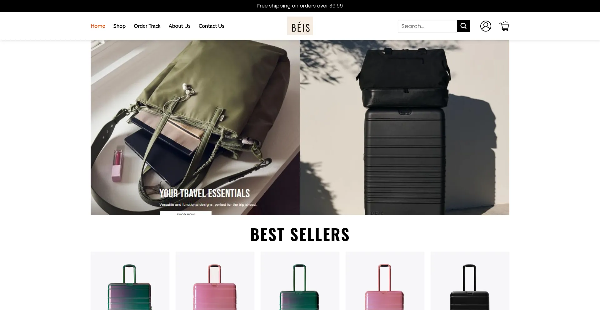 Website screenshot of Theus-beistravel.shop