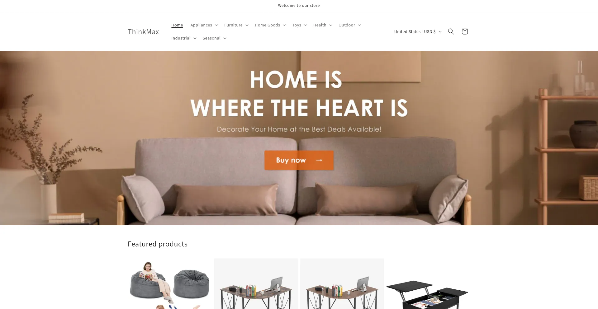 Website screenshot of Thinkmaxtoy.com