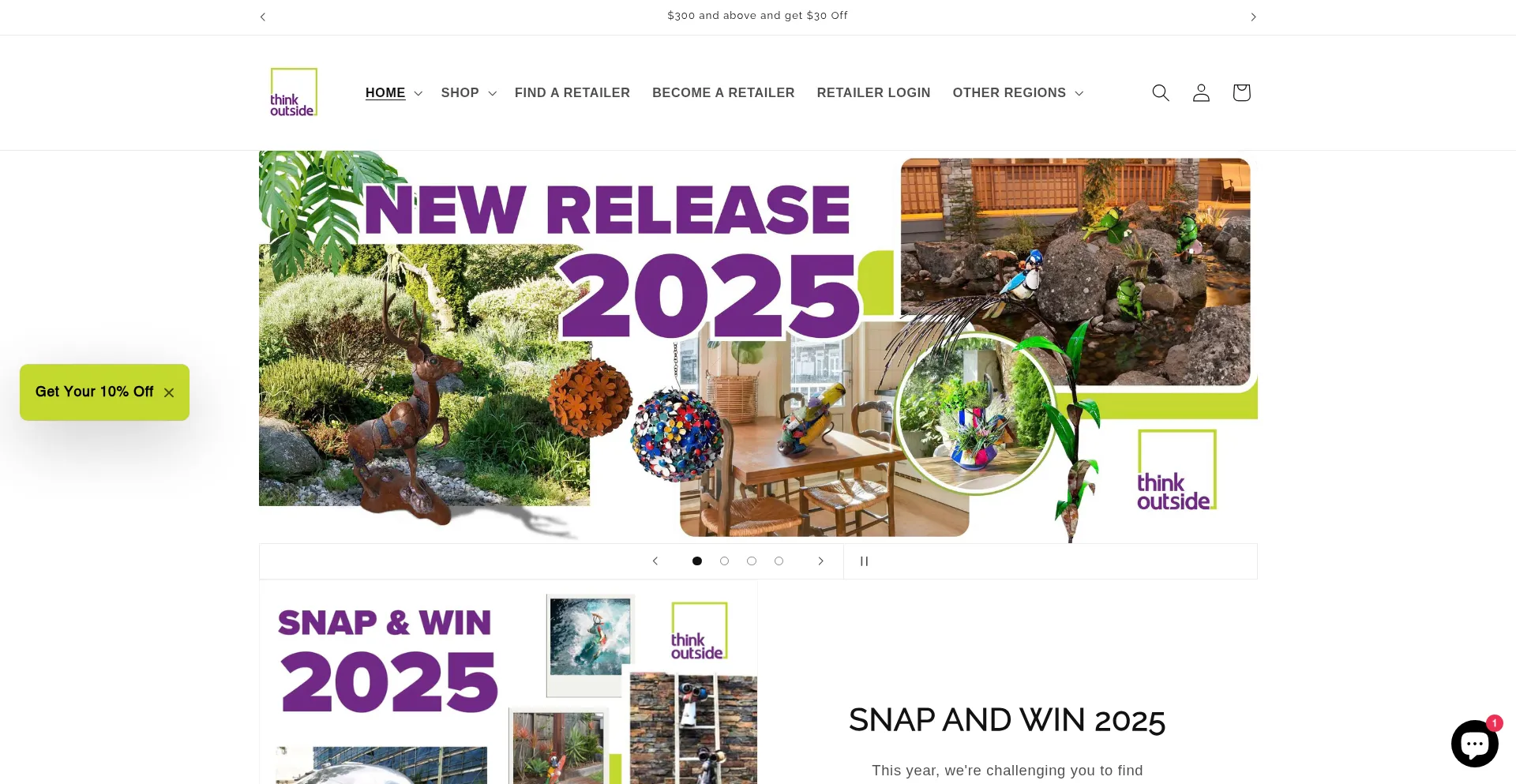Website screenshot of Thinkoutside.biz