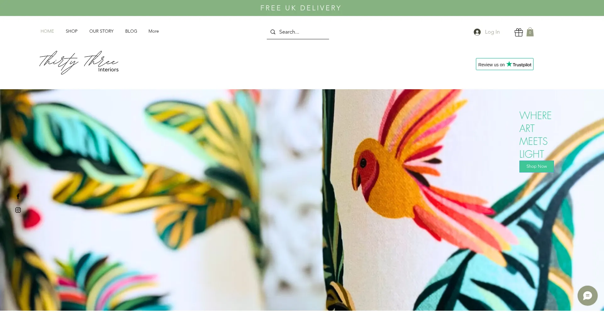 Website screenshot of Thirtythreeinteriors.co.uk