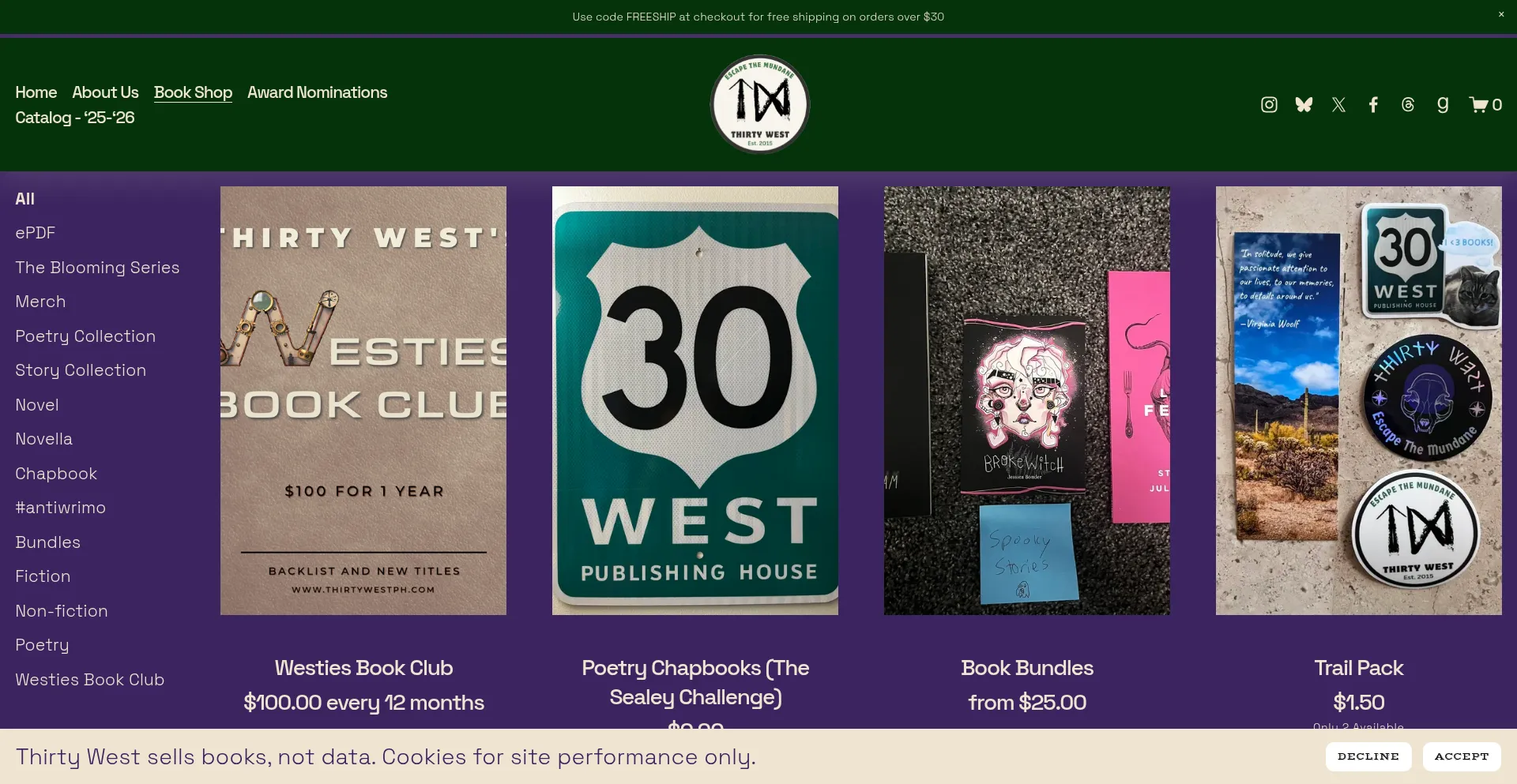 Website screenshot of Thirtywestph.com