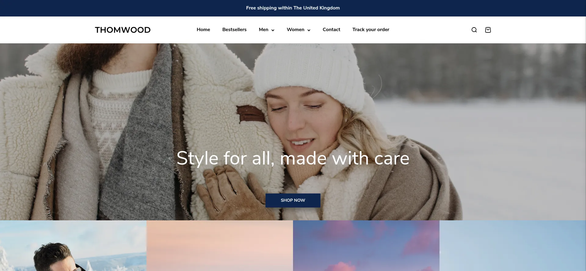 Website screenshot of Thomwood.com
