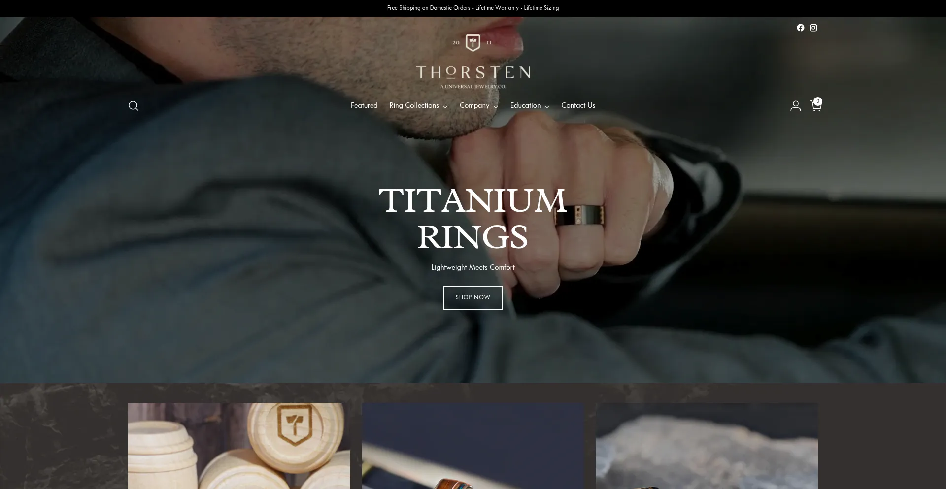 Website screenshot of Thorstenrings.com