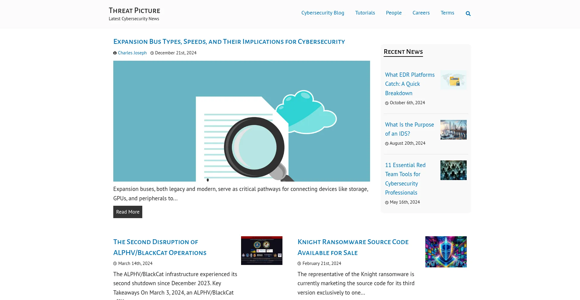 Website screenshot of Threatpicture.com