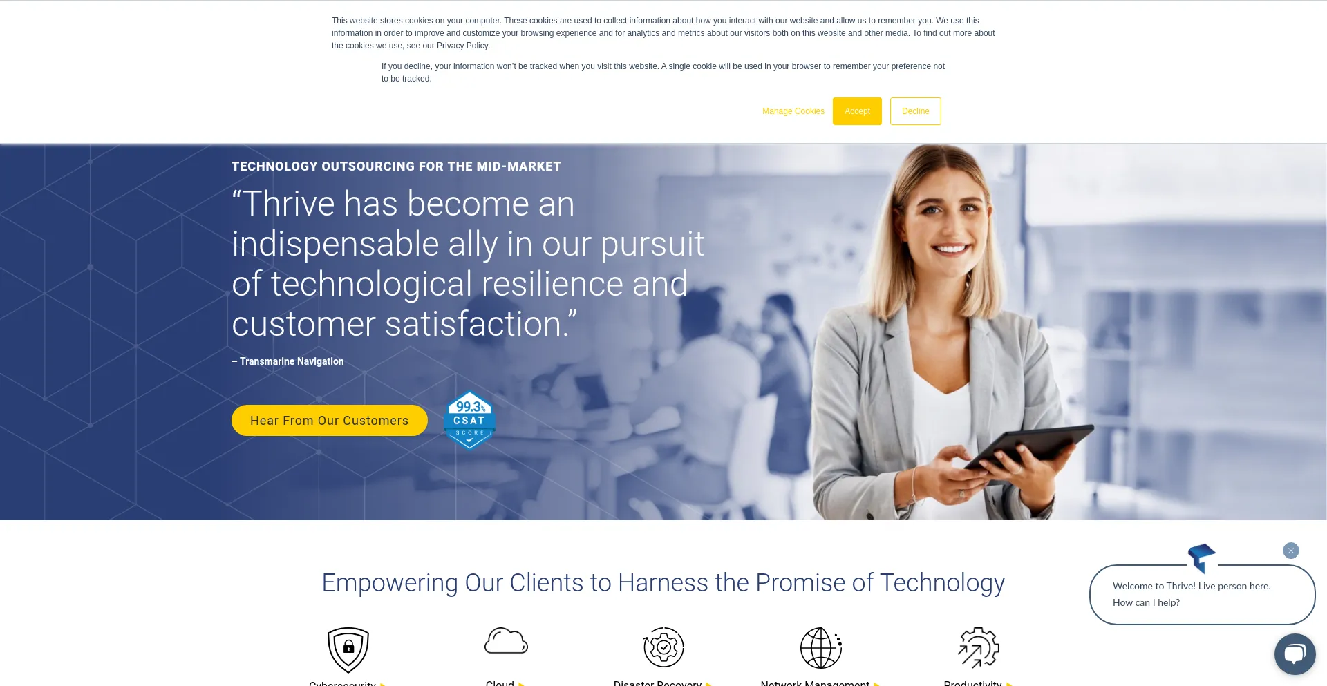Website screenshot of Thrivenextgen.com