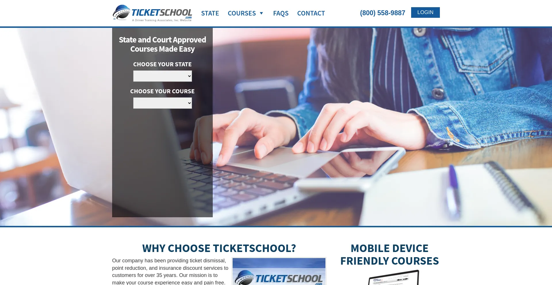 Website screenshot of Ticketschool.com
