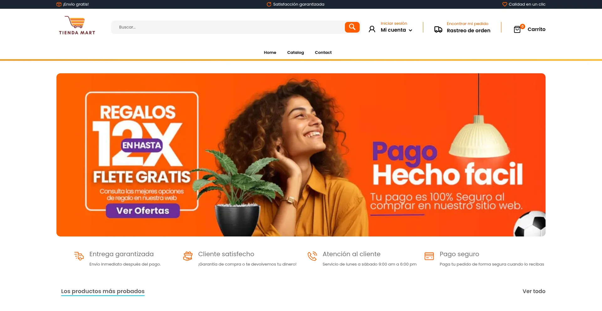 Website screenshot of Tienda-mart.shop