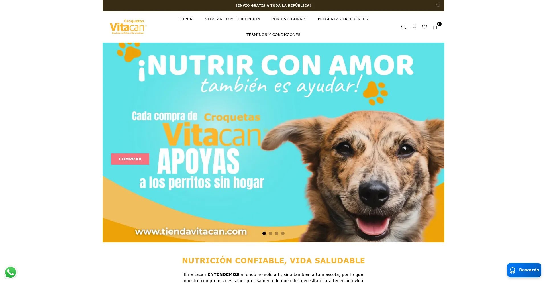 Website screenshot of Tiendavitacan.com