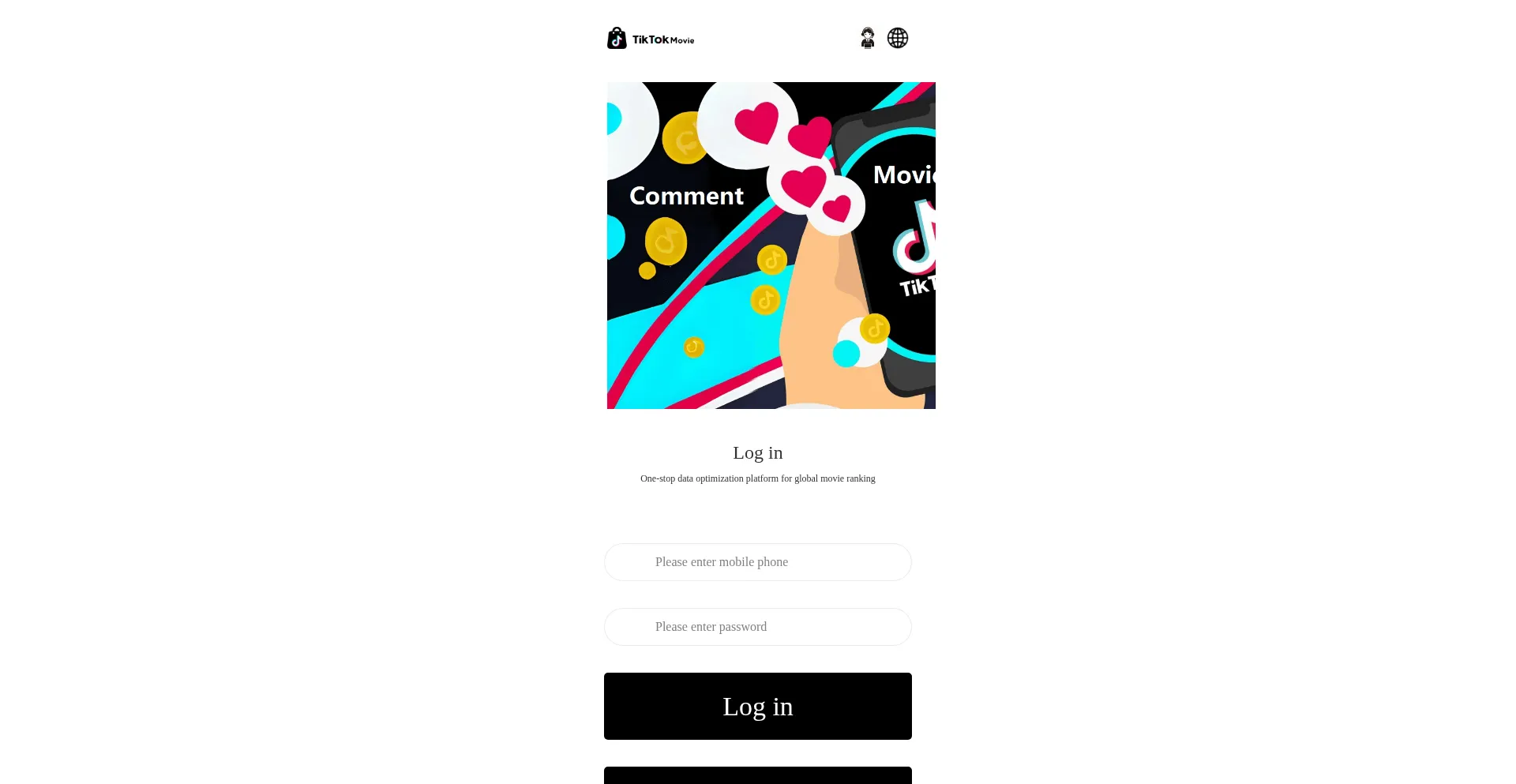 Website screenshot of Tiktokmovie.ph