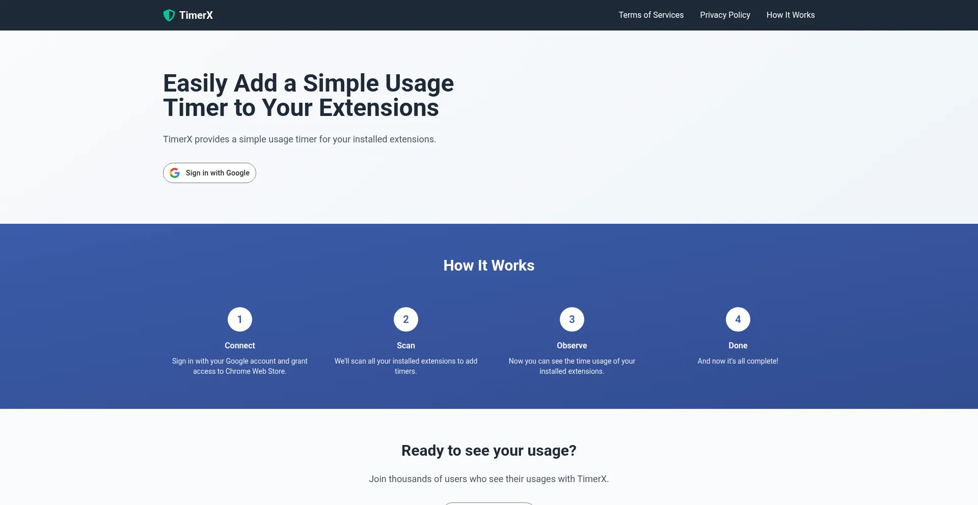 Website screenshot of Timerx.chromewebstore.icu