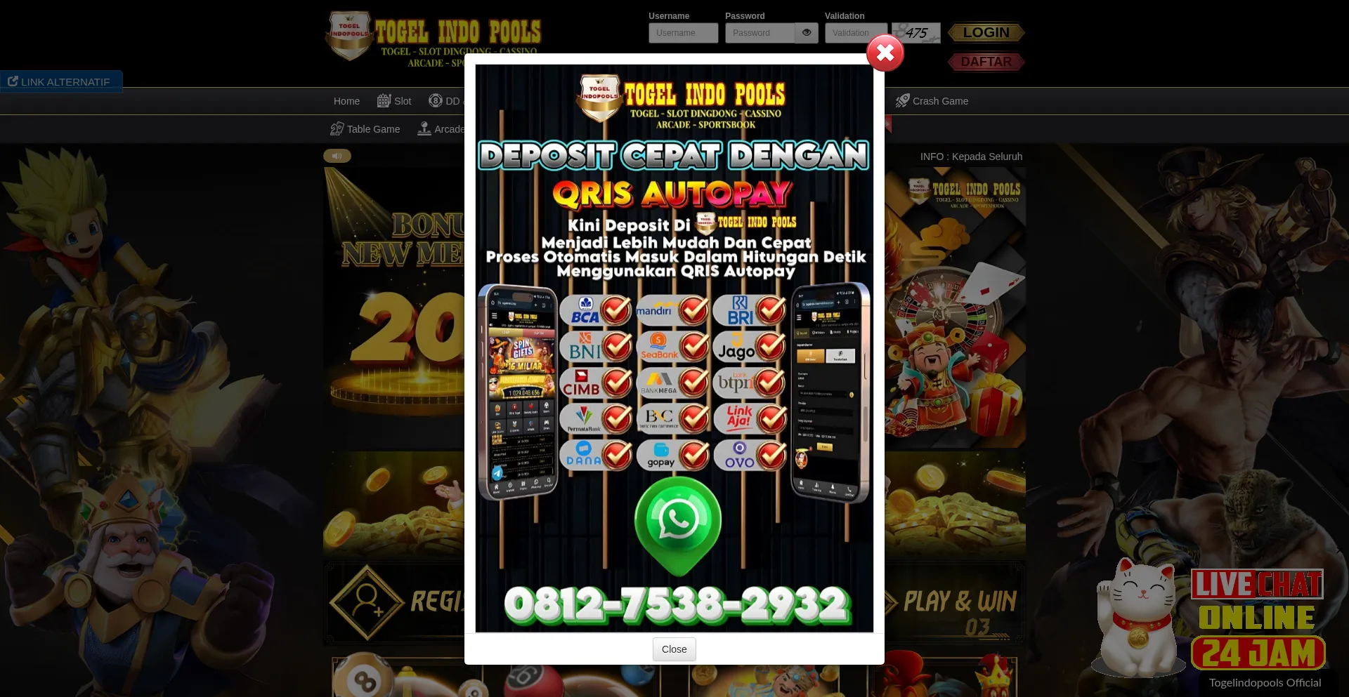 Website screenshot of Tindogelap.xyz