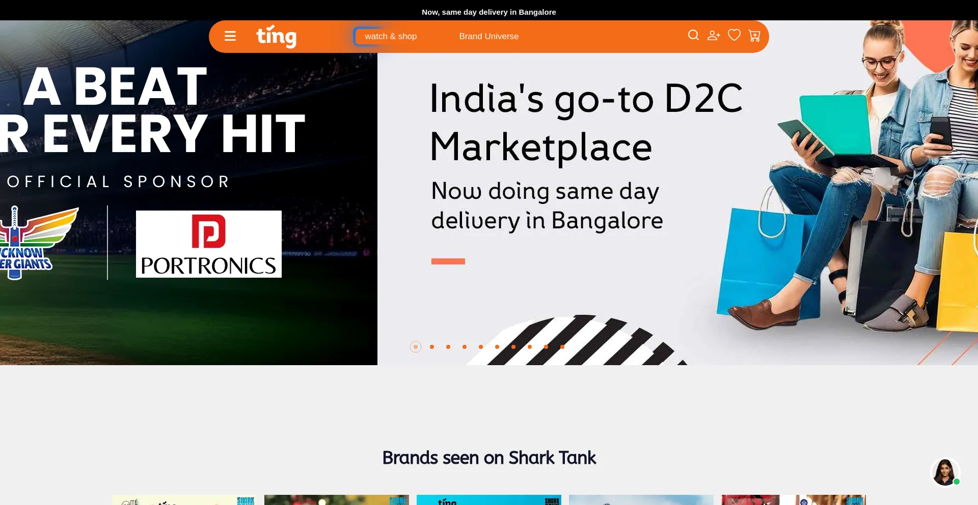 Website screenshot of Tingd2c.com