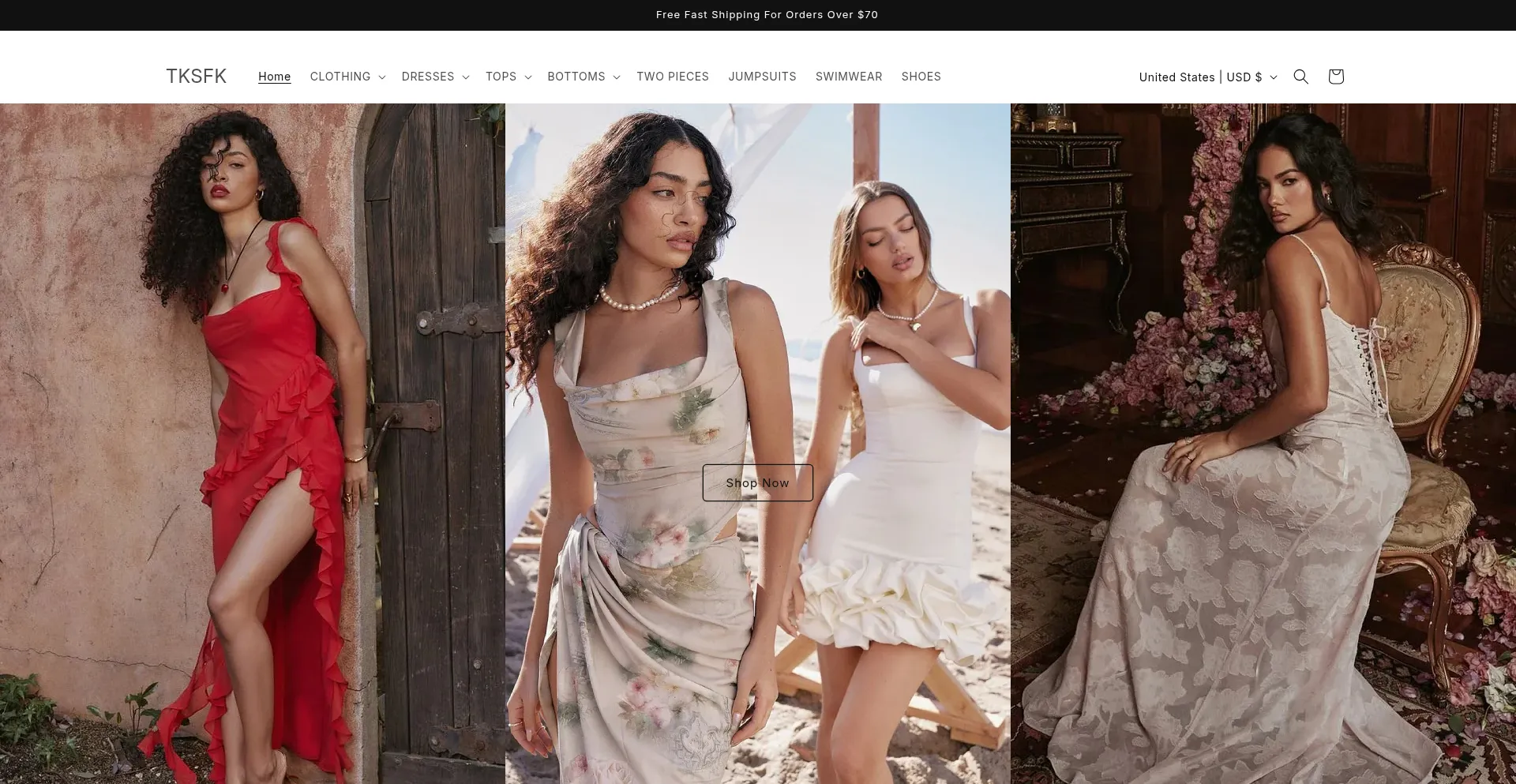 Website screenshot of Tksfk.com