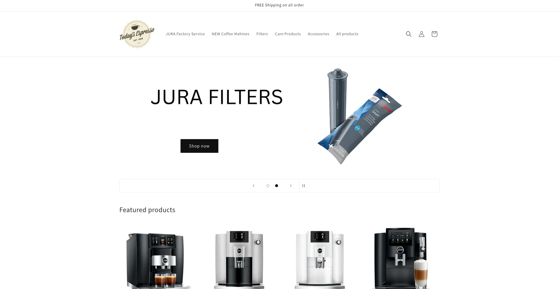 Website screenshot of Todaysespresso.com