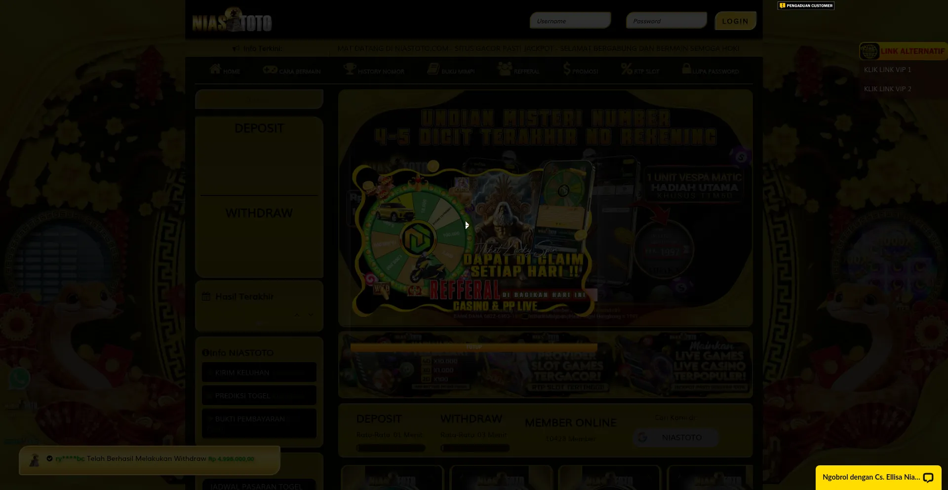 Website screenshot of Tokokelontong.vip