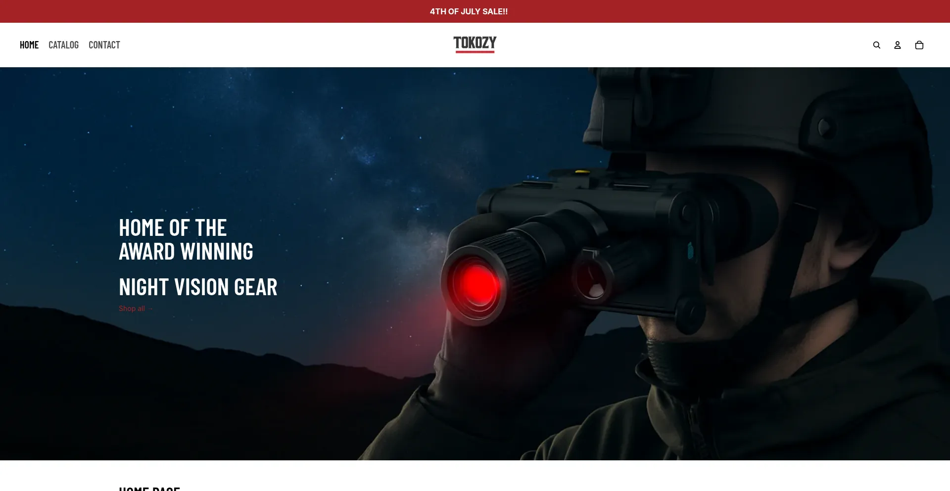 Website screenshot of Tokozy.com
