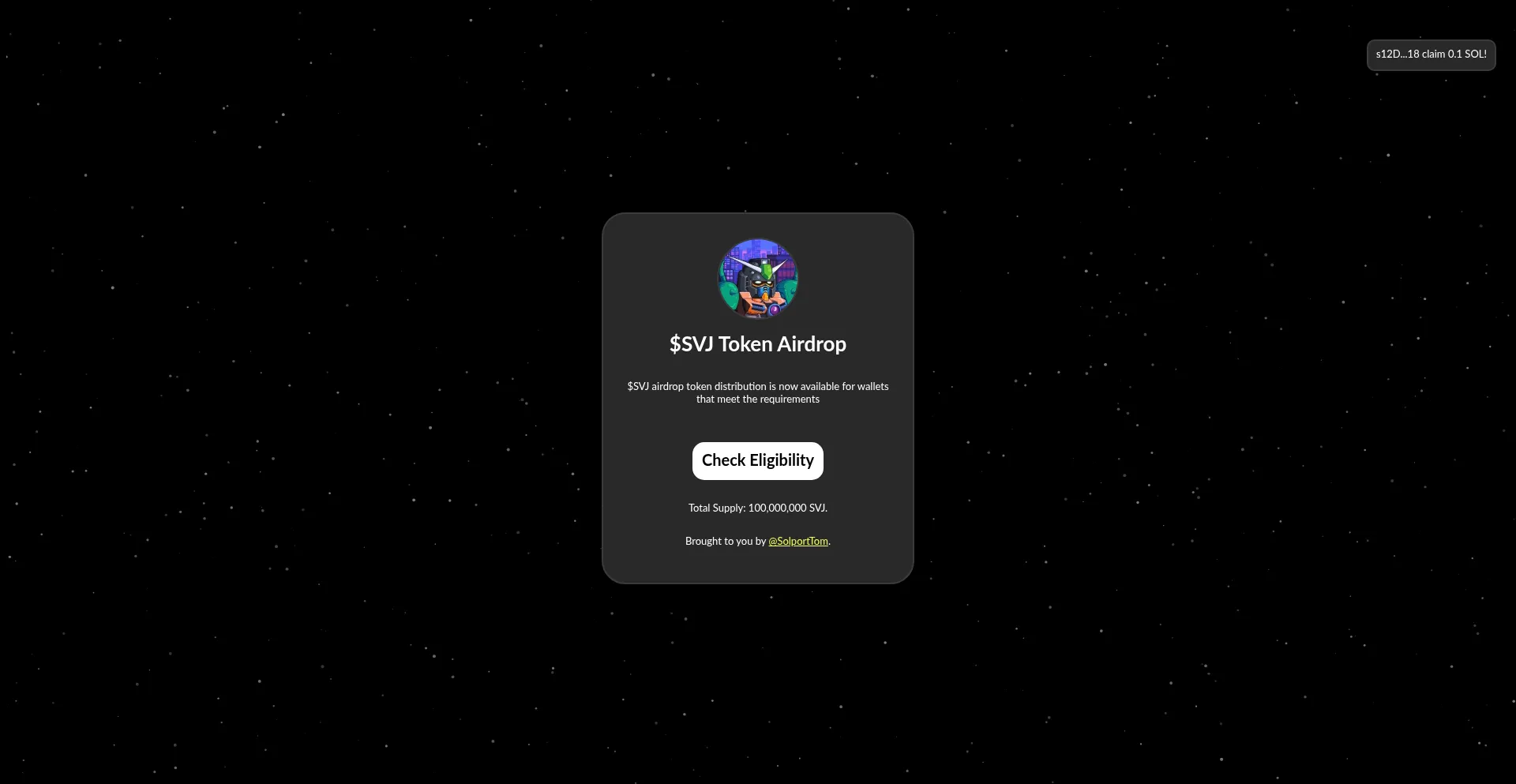 Website screenshot of Tom-allocations.xyz