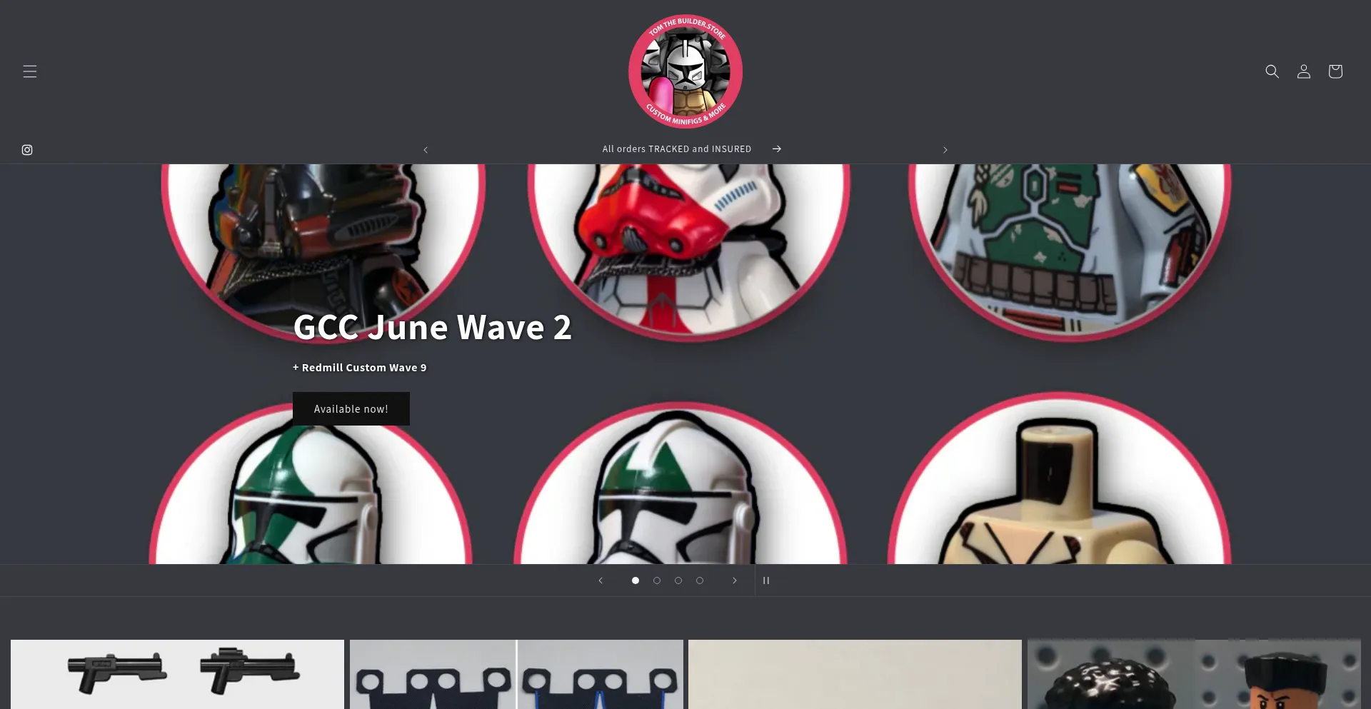 Website screenshot of Tomthebuilder.store