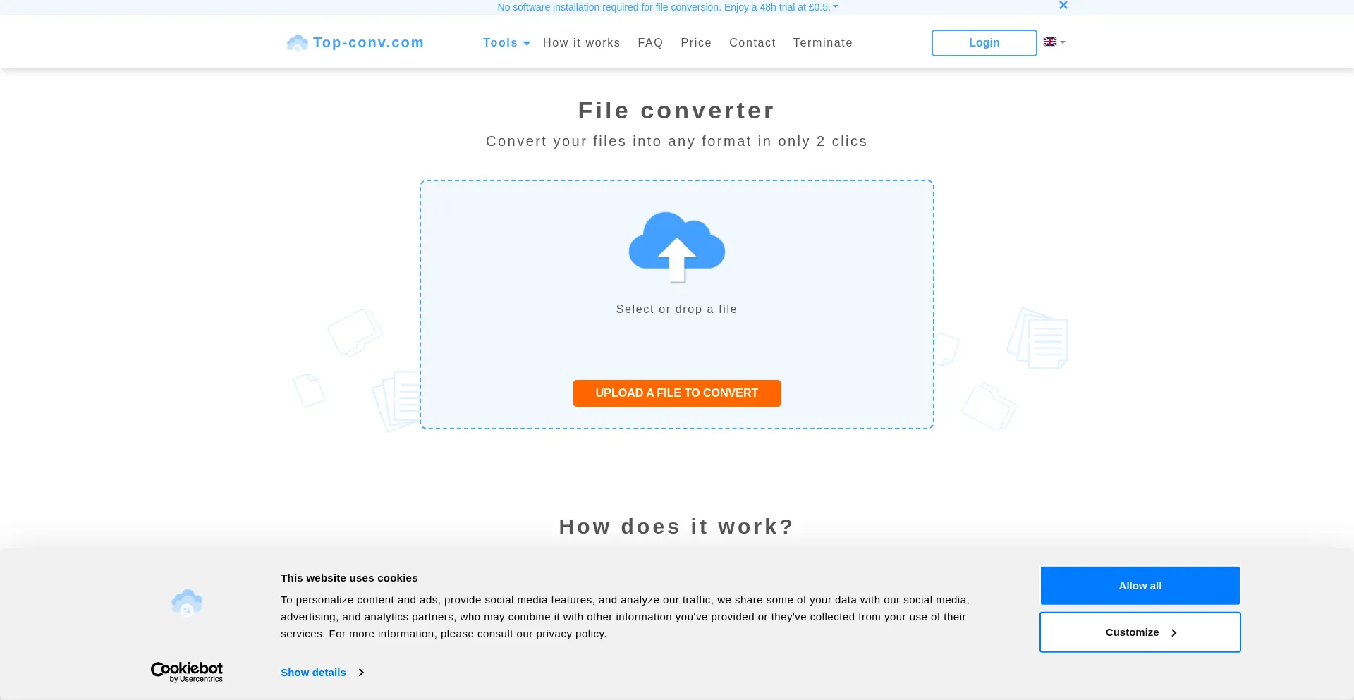 Website screenshot of Top-conv.com