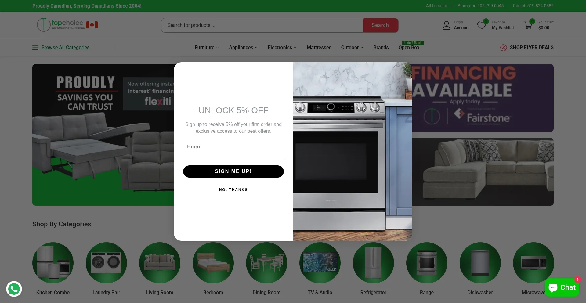 Website screenshot of Topchoices.ca