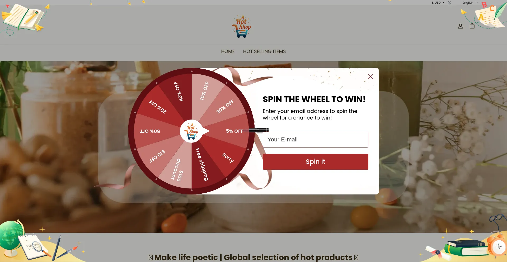 Website screenshot of Tophotshop.com