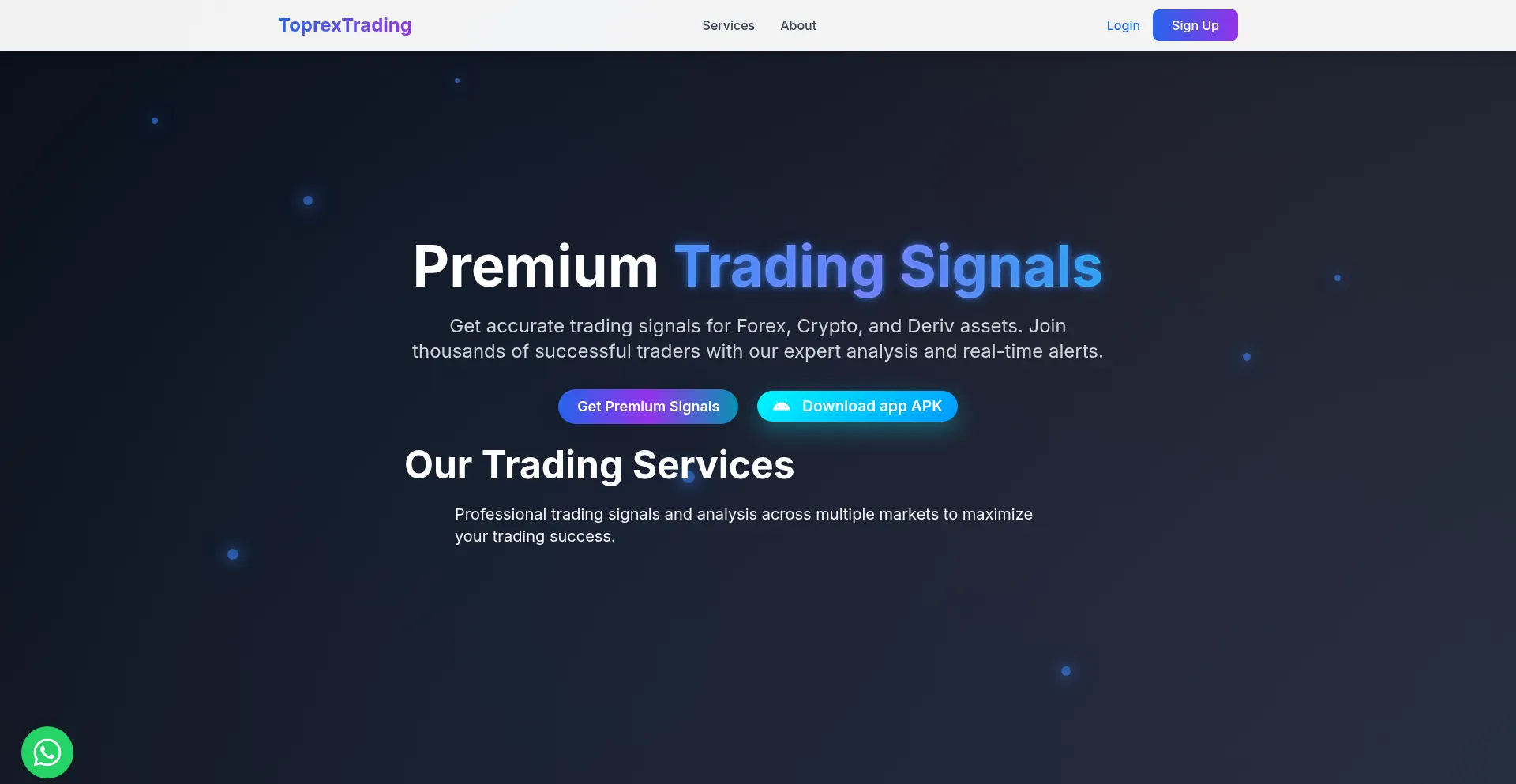 Website screenshot of Toprextrading.org