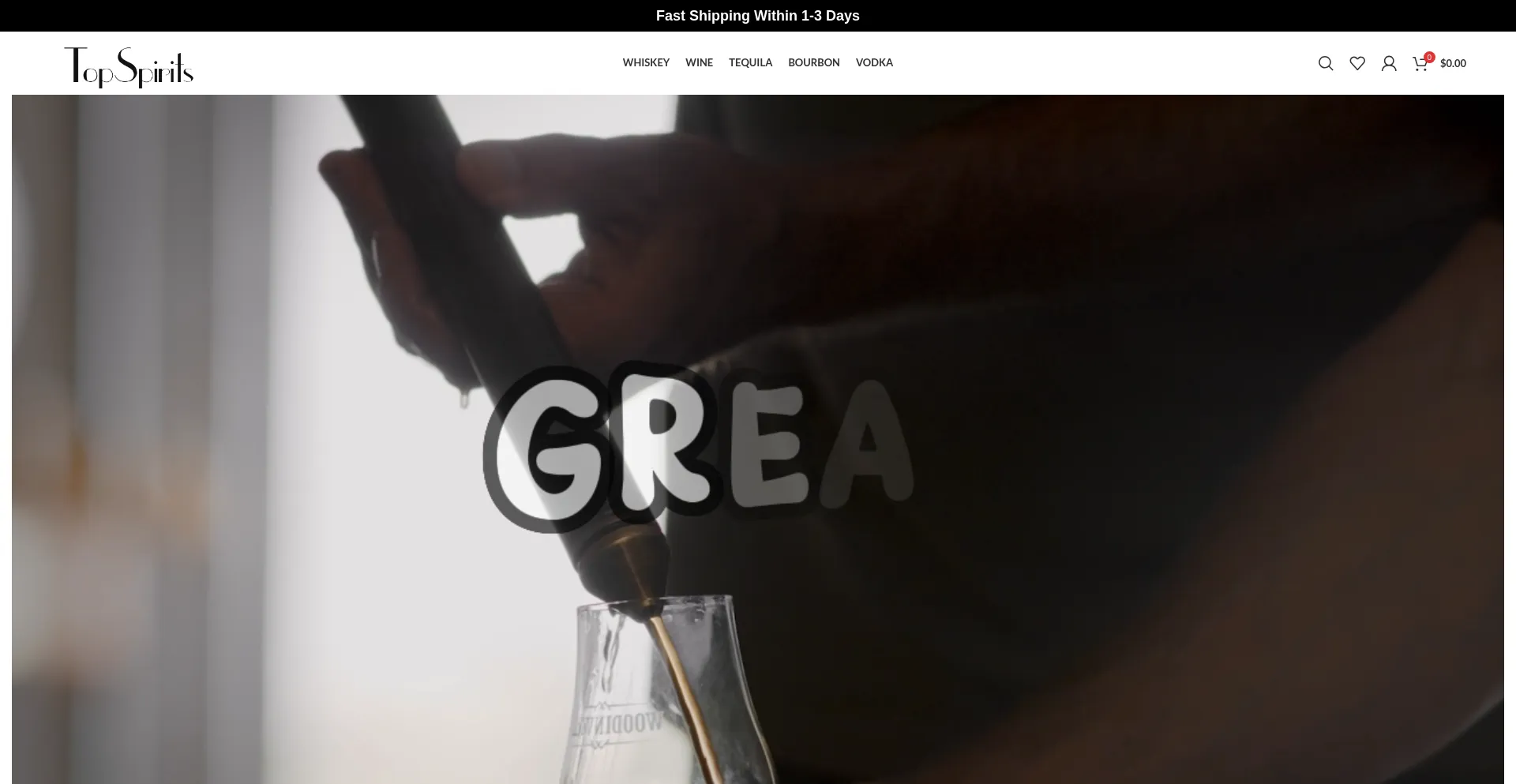 Website screenshot of Topspirits.shop
