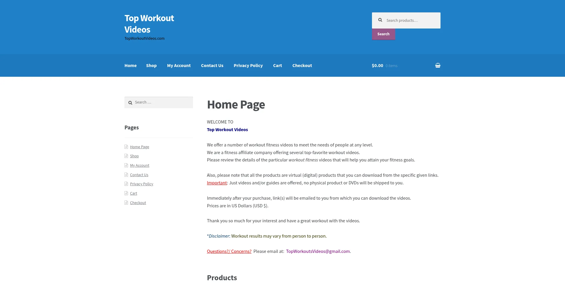Topworkoutvideos.com Screenshot