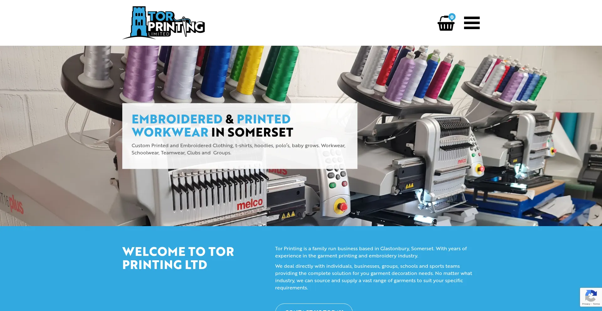 Website screenshot of Torprinting.co.uk