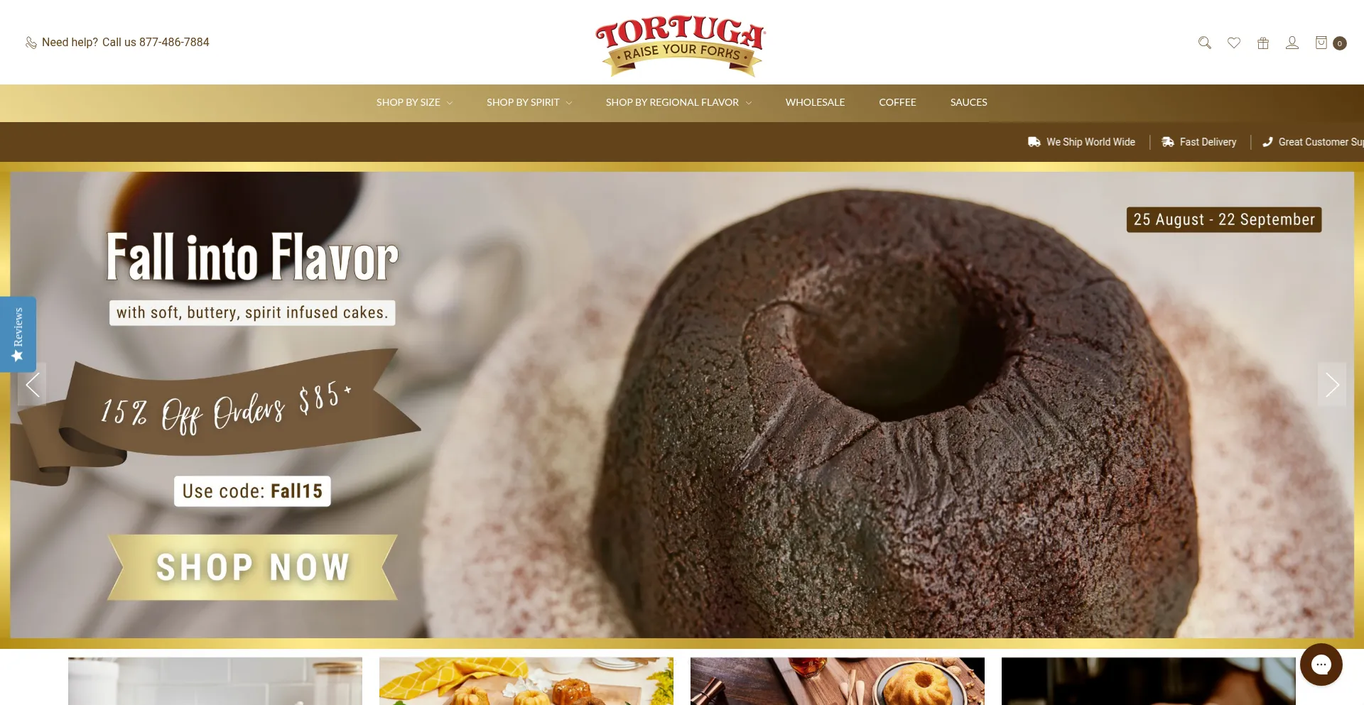 Website screenshot of Tortugarumcakes.com