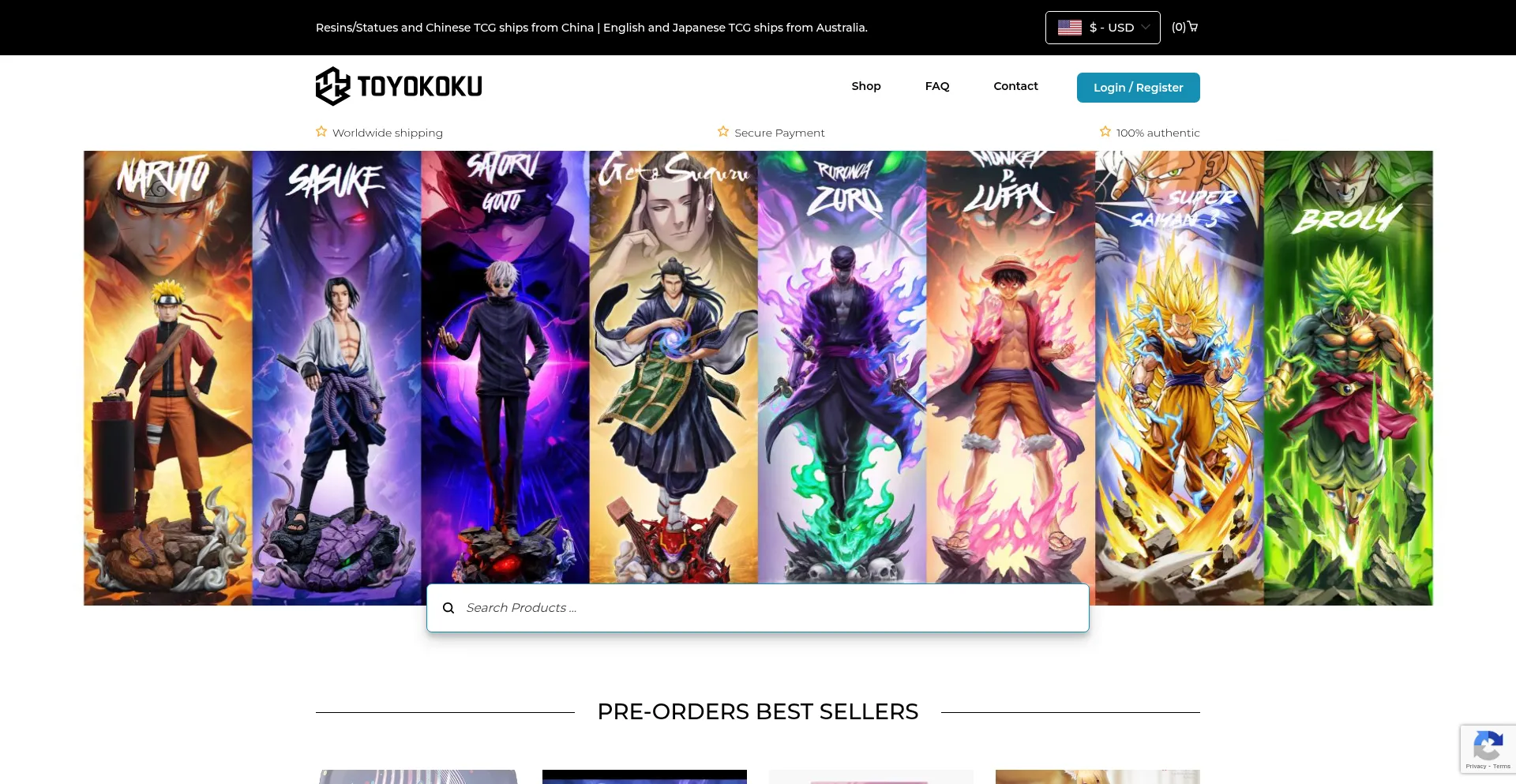 Website screenshot of Toyokoku.com.au