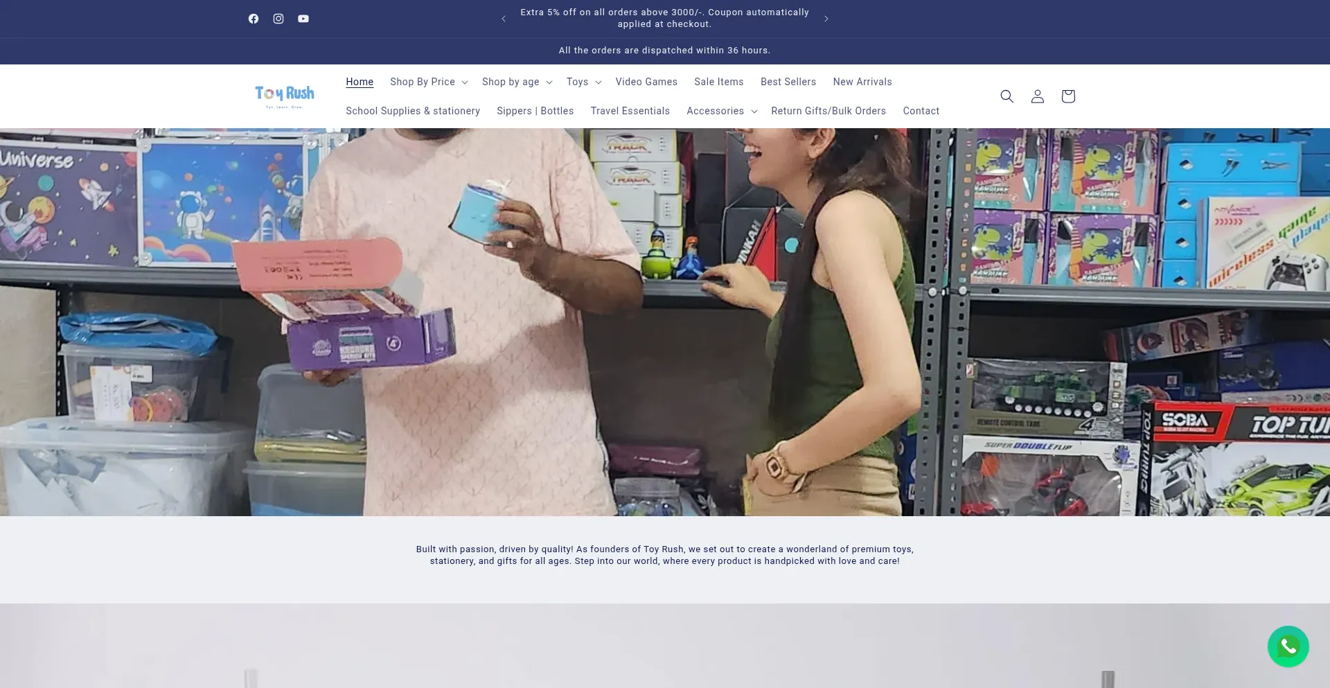 Website screenshot of Toyrush.co