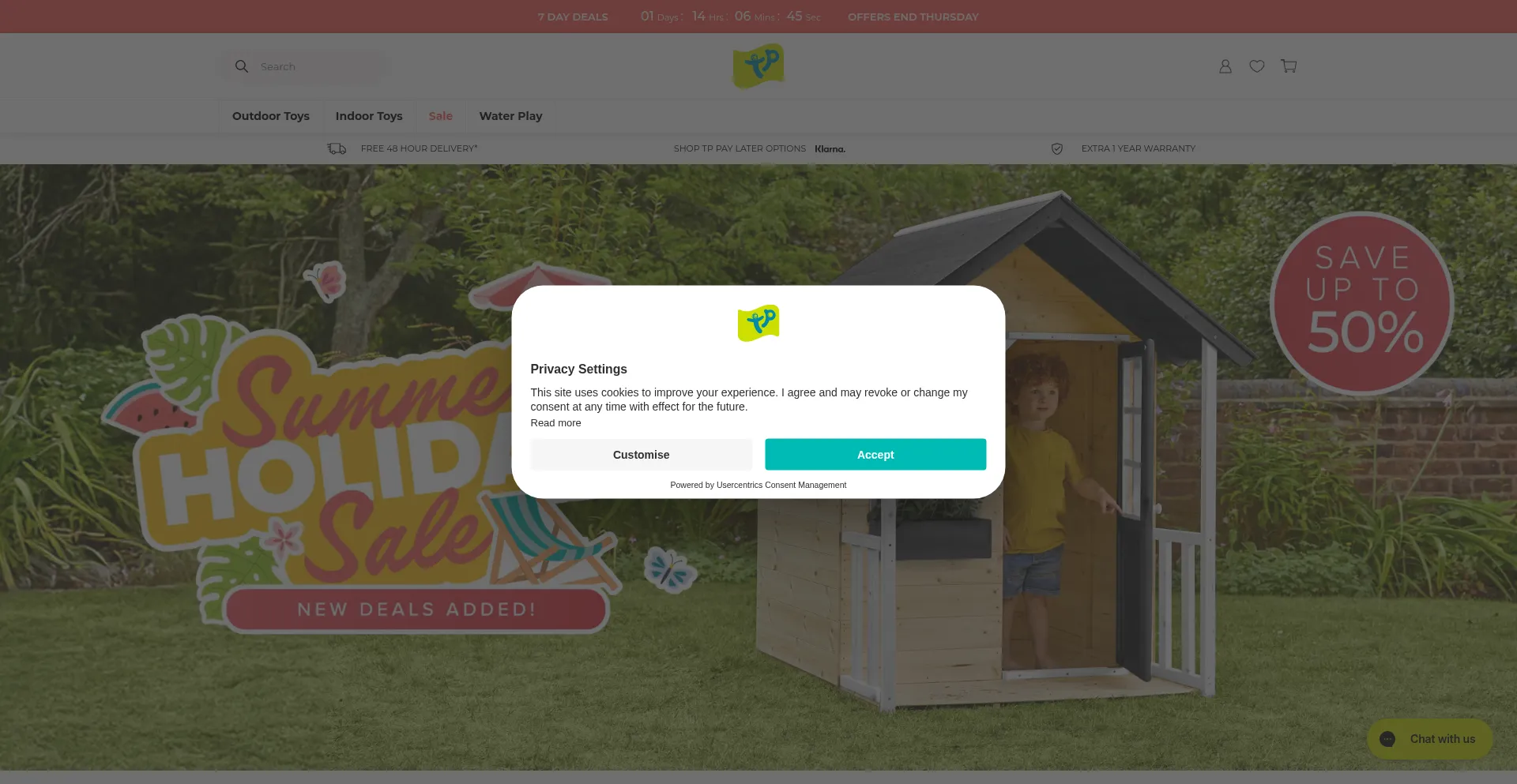 Website screenshot of Tptoys.com