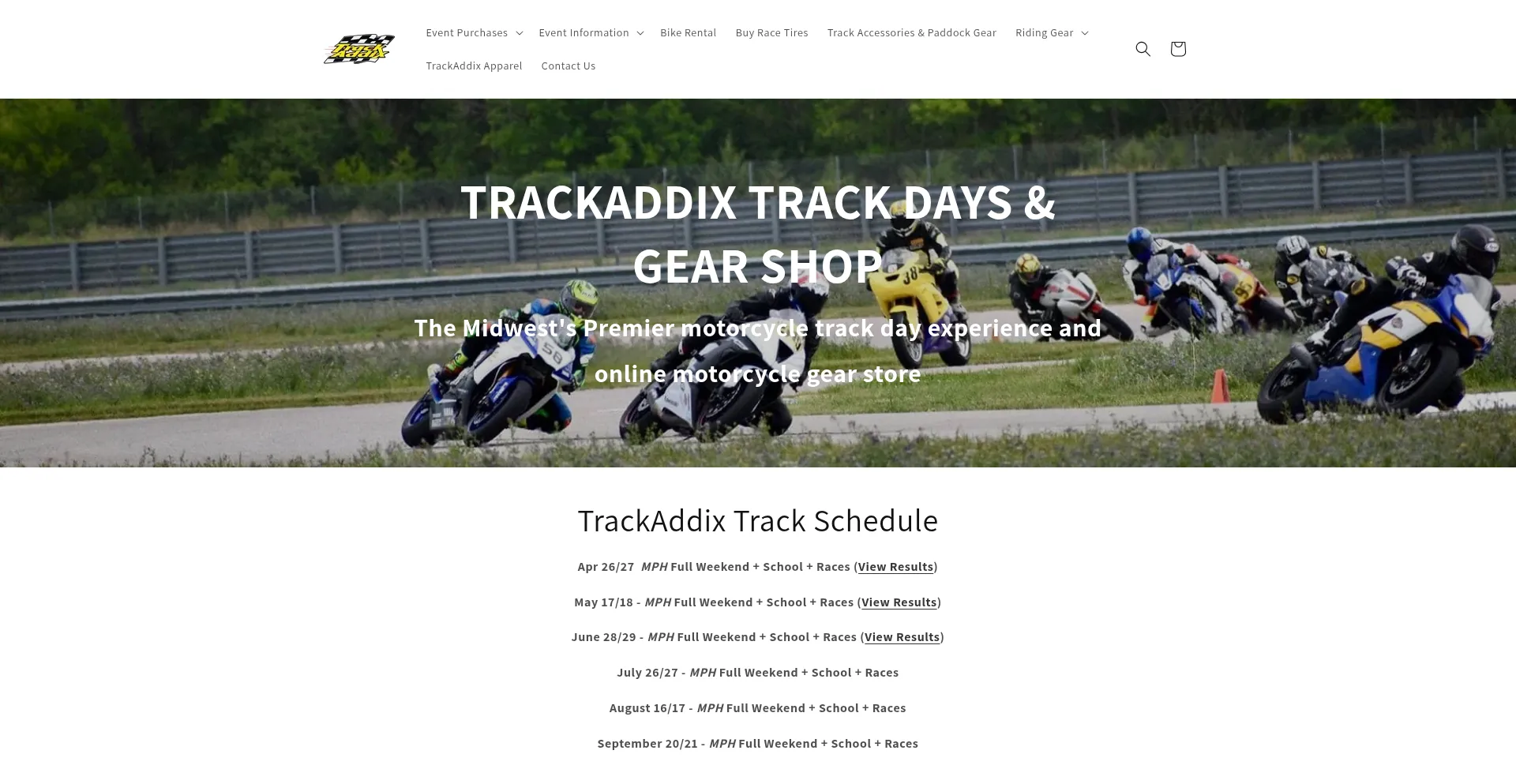 Website screenshot of Trackaddix.com