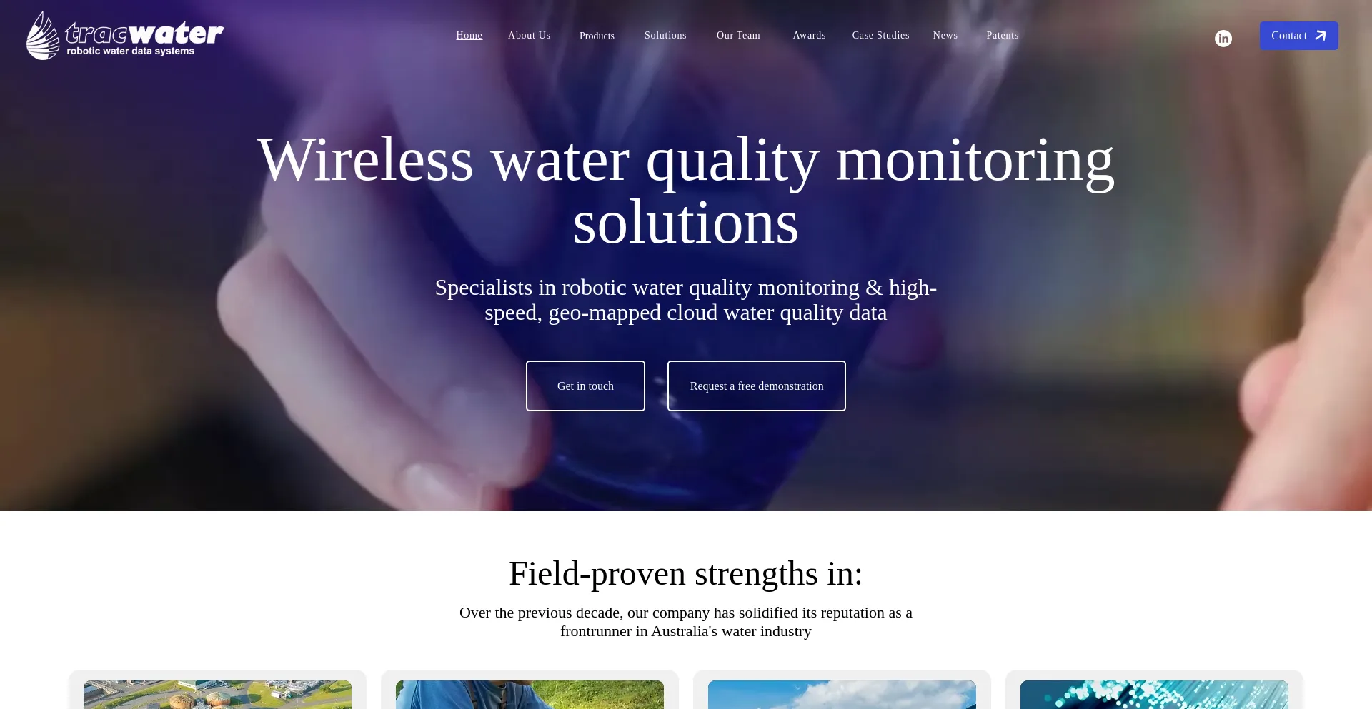 Website screenshot of Tracwater.com.au