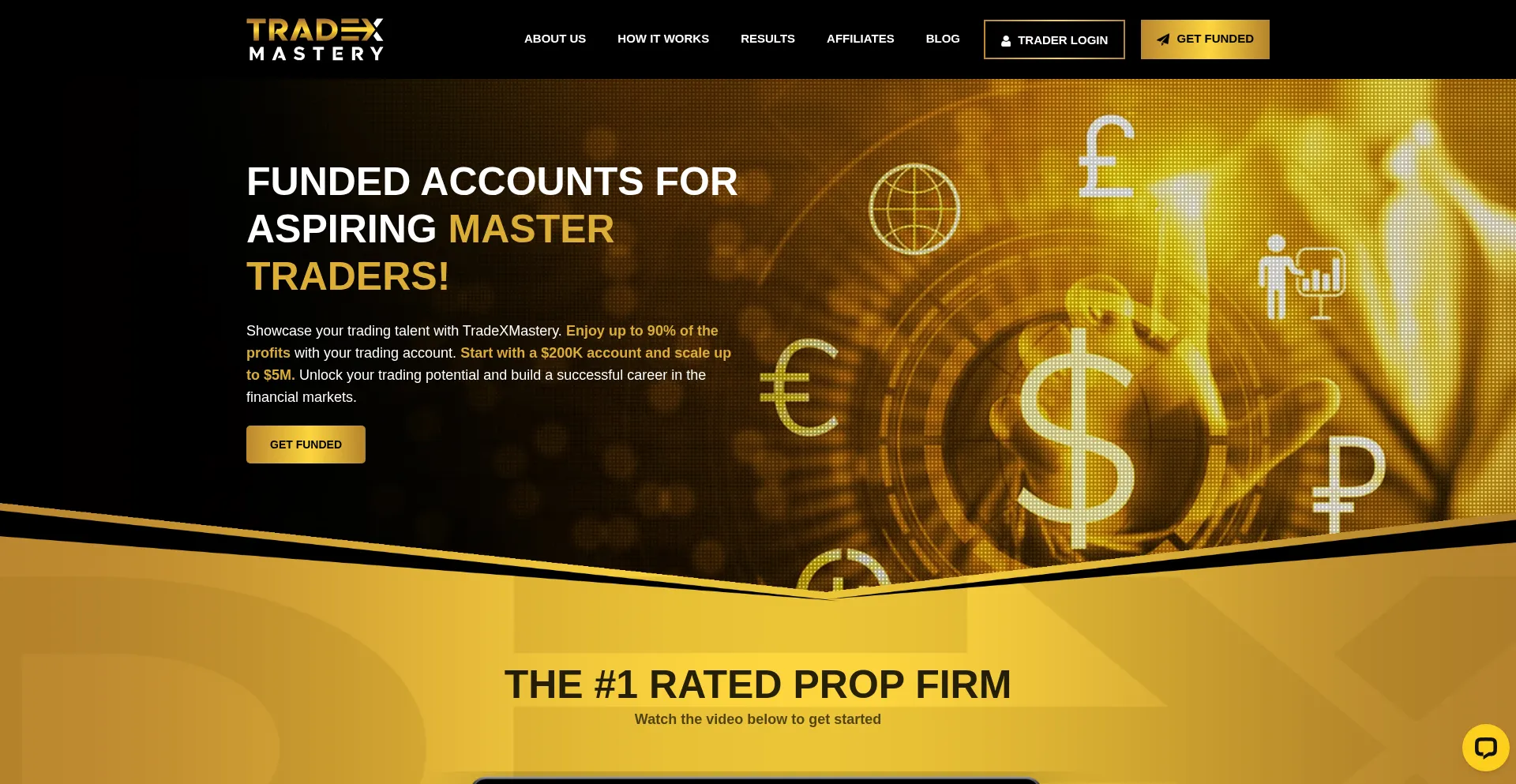 Website screenshot of Tradexmastery.com