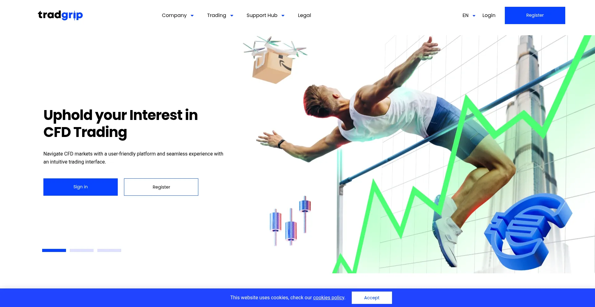 Website screenshot of Tradgrip.net