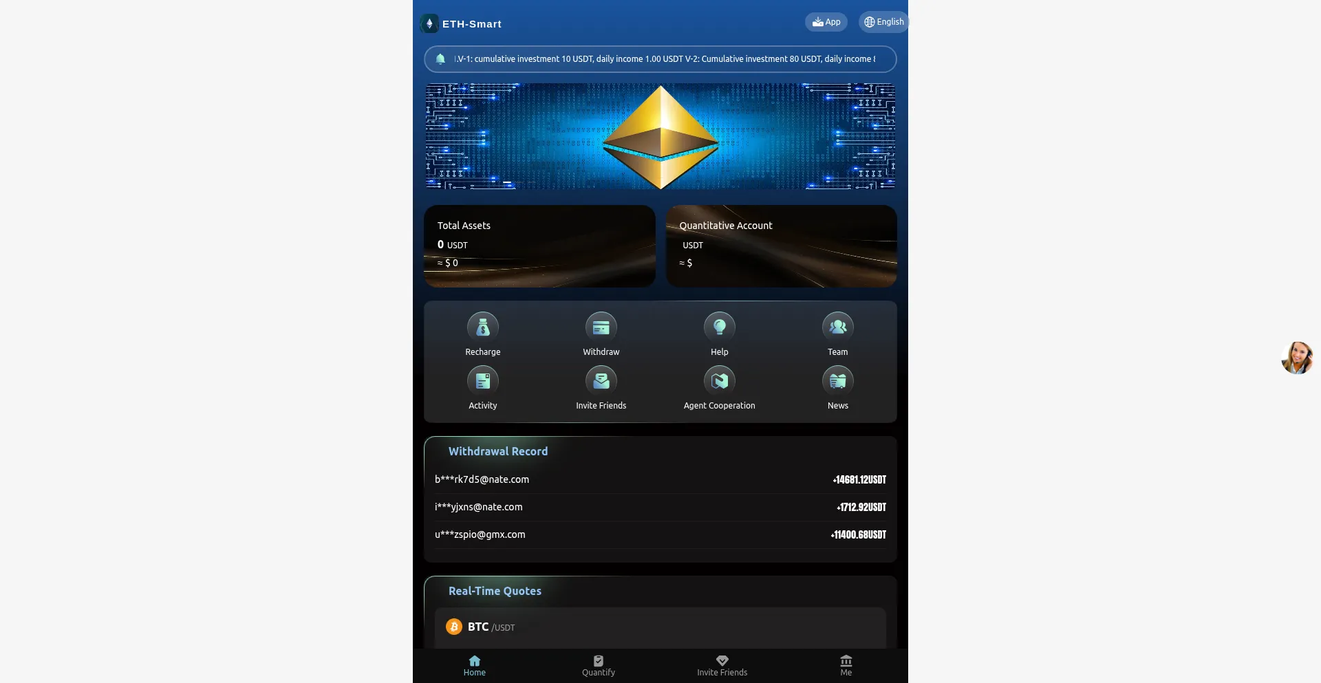 Website screenshot of Tradingpledge.net