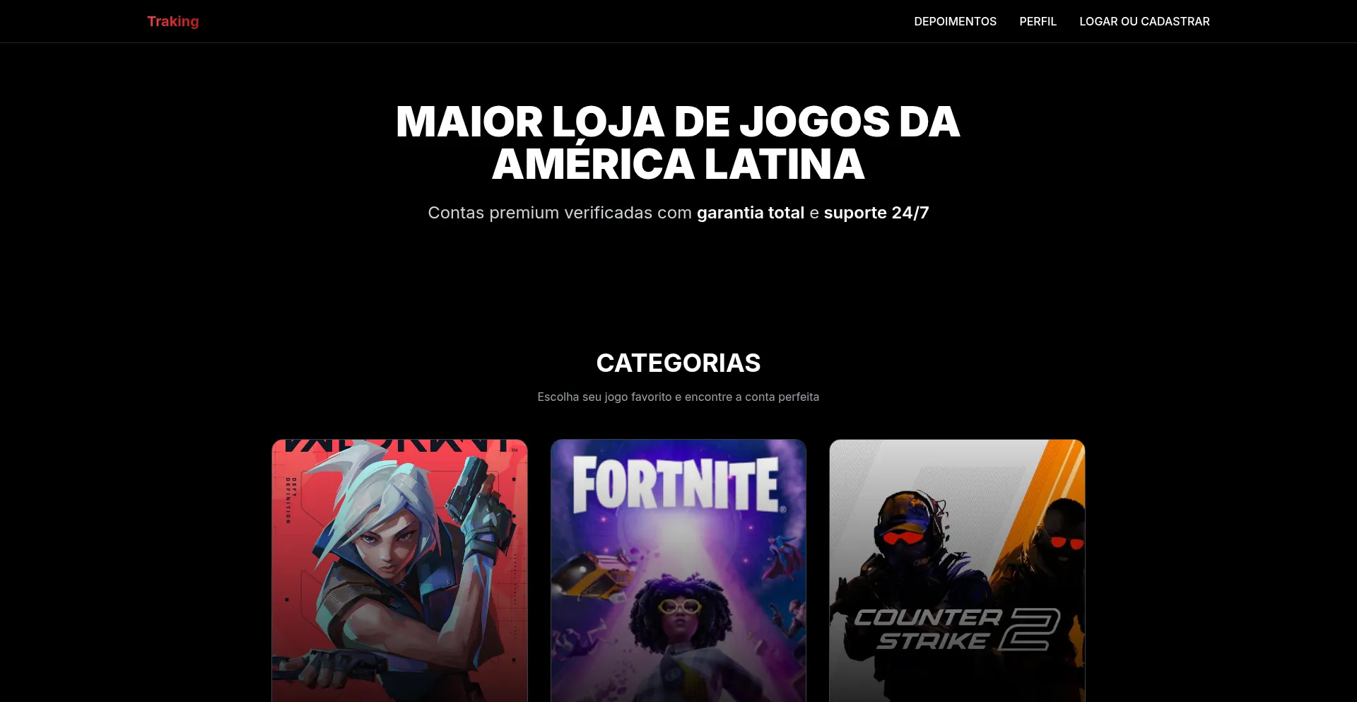 Website screenshot of Traking.pro