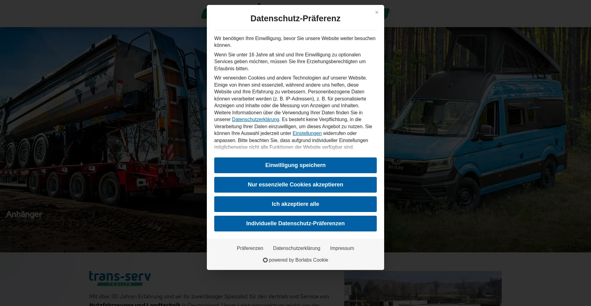 Trans-serv.de Screenshot