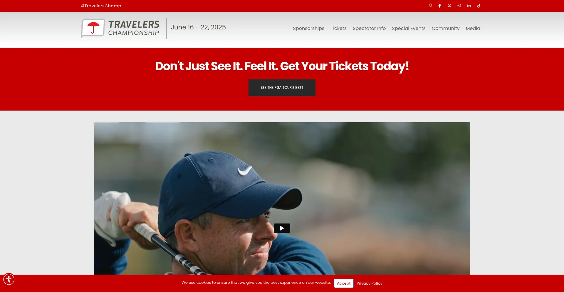 Website screenshot of Travelerschampionship.com