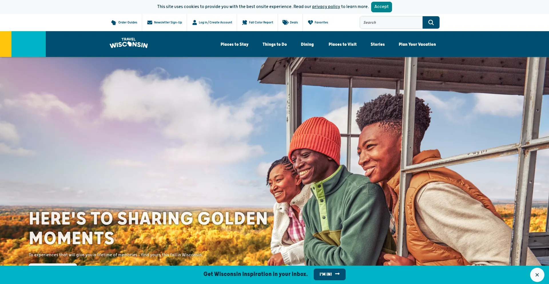 Website screenshot of Travelwisconsin.com
