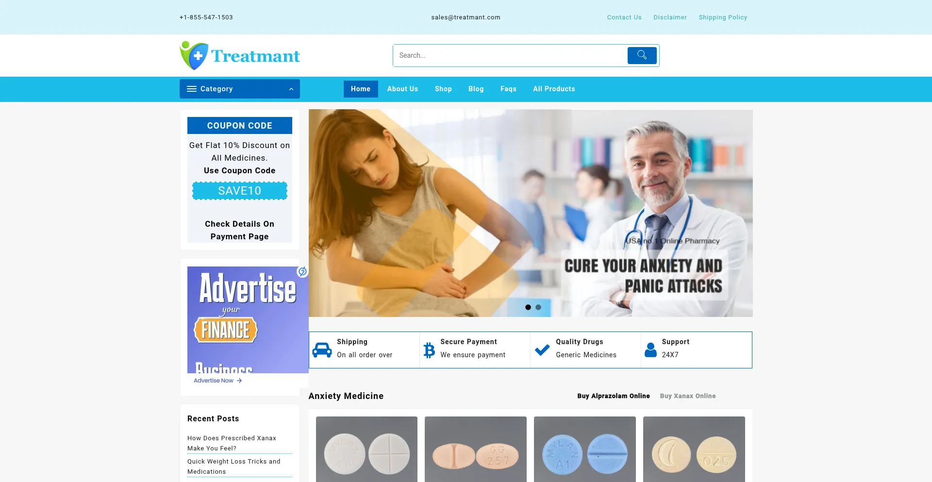 Website screenshot of Treatmant.com