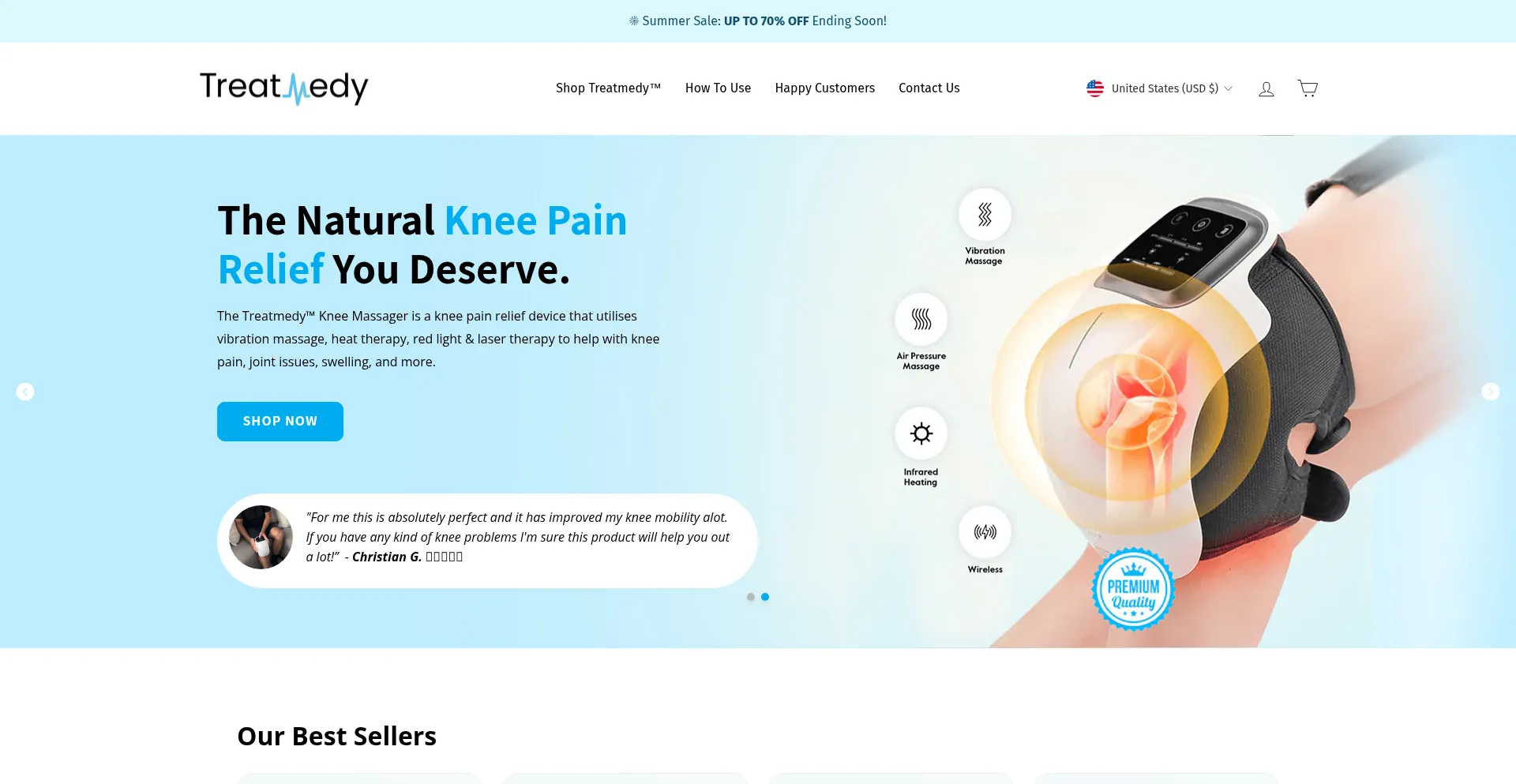 Website screenshot of Treatmedy.com